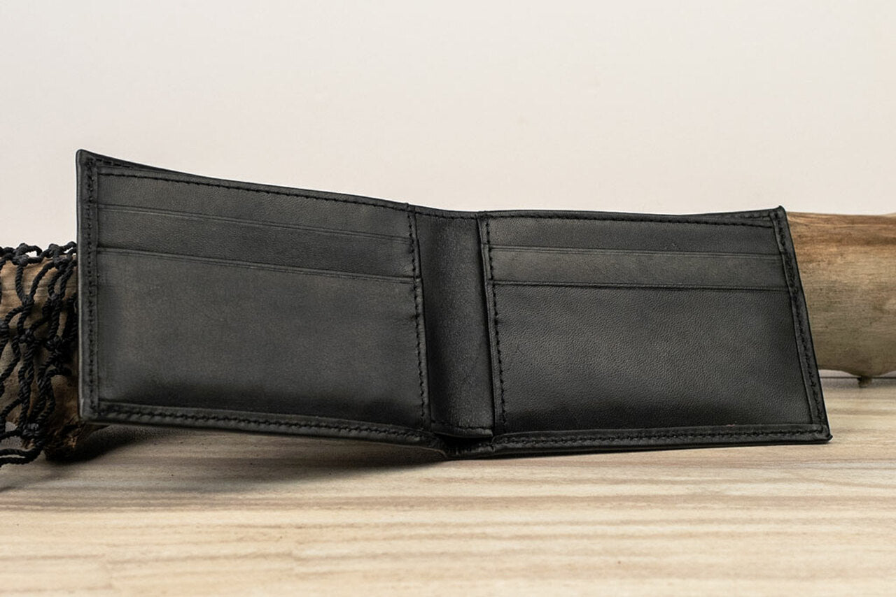HIDE & SKIN Top Grain Leather Wallet for Women (Black) - Hide and Skin